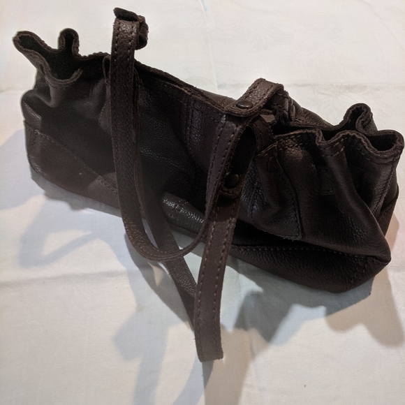 Fossil Satchel Shoulder Bag Brown Leather Purse Double Strap - Picture 4 of 4